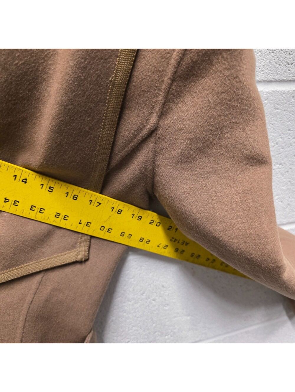Diane Von Furstenberg Jenna Belted Reversible Wool Coat Beige Sand M - Picture 7 of 13